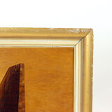 Art work in inlaid wood veneer, czechoslovakia 1950s