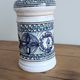 Covered ceramic pot, Tunisian artisan – 1970s – Blue and turquoise
