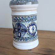Covered ceramic pot, Tunisian artisan – 1970s – Blue and turquoise
