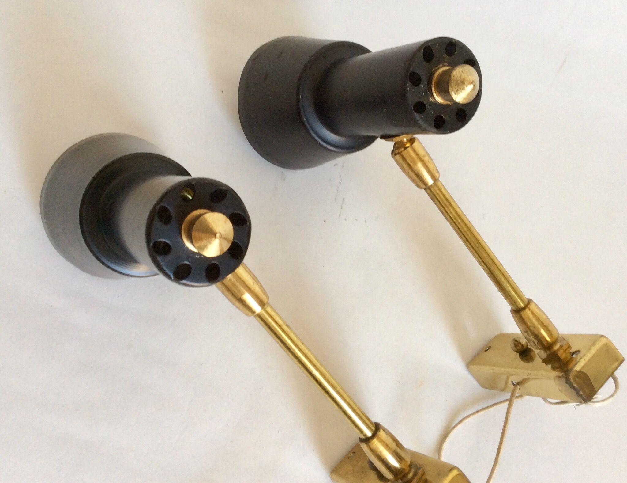Pair of aluminor wall light France 50s/60s