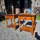 Pair of cherry wood bedside tables from the mid-20th century.