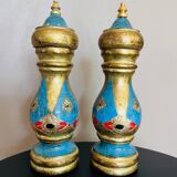 Salière et poivrière vintage italienne – Bois peint à la main