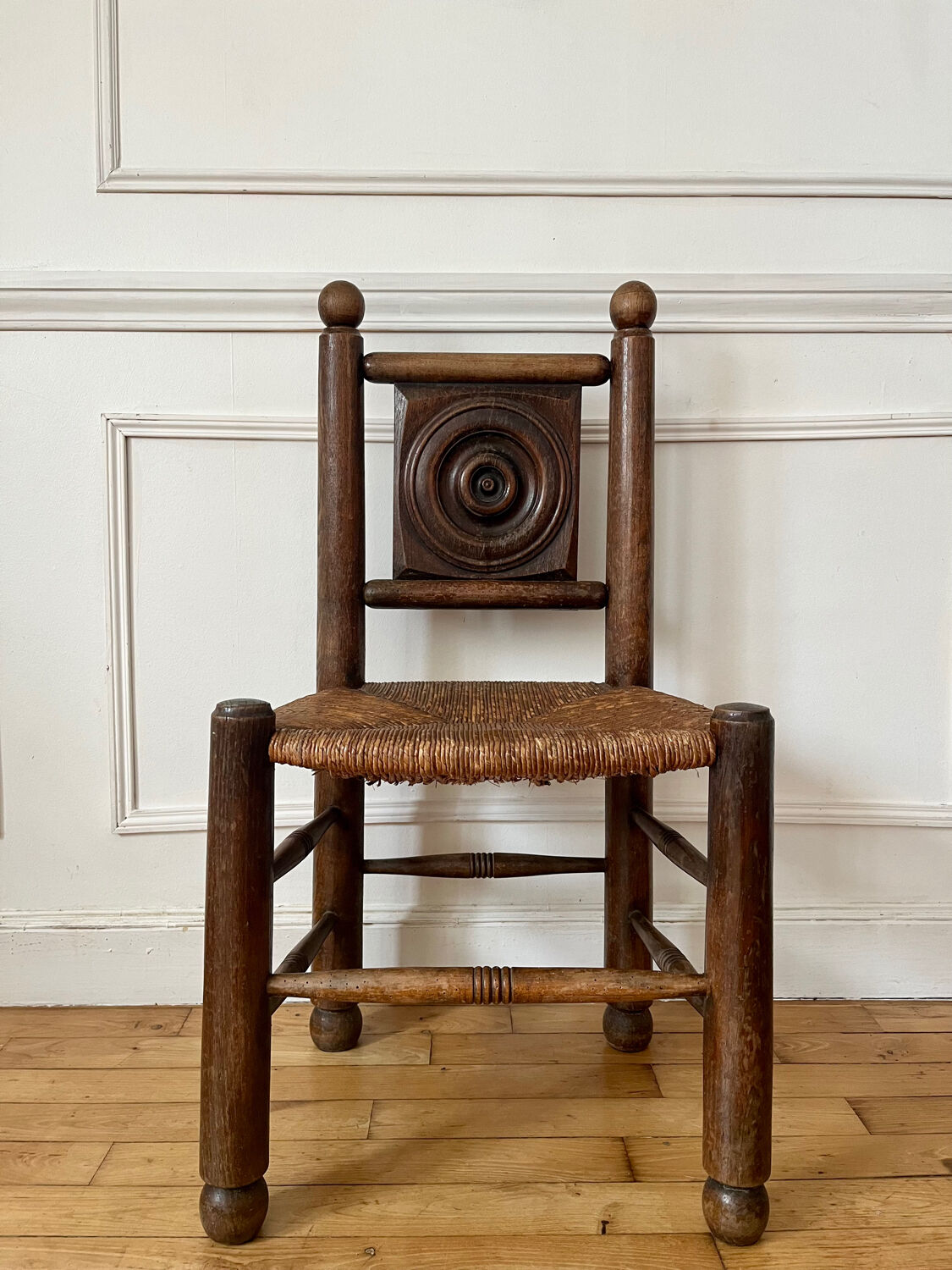 Chaise paillée bois tourné