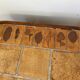 Coffee table Roger Capron ceramic herbarium and vintage wood year 1960