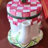 Cherry pattern slip teapot