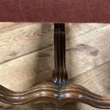 Armchair Voltaire or shepherdess and foot rest in pink velvet Louis XVI