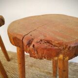 Paire de tabourets brutalistes