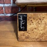 Table lamp in wood and fabric with switch