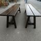 Paire de bancs anciens en bois massif
