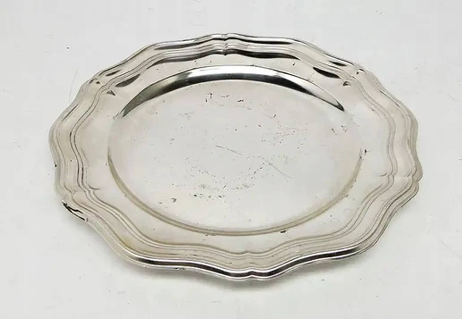 Plate, Art Deco, silver-plated brass, Sweden, 1950s