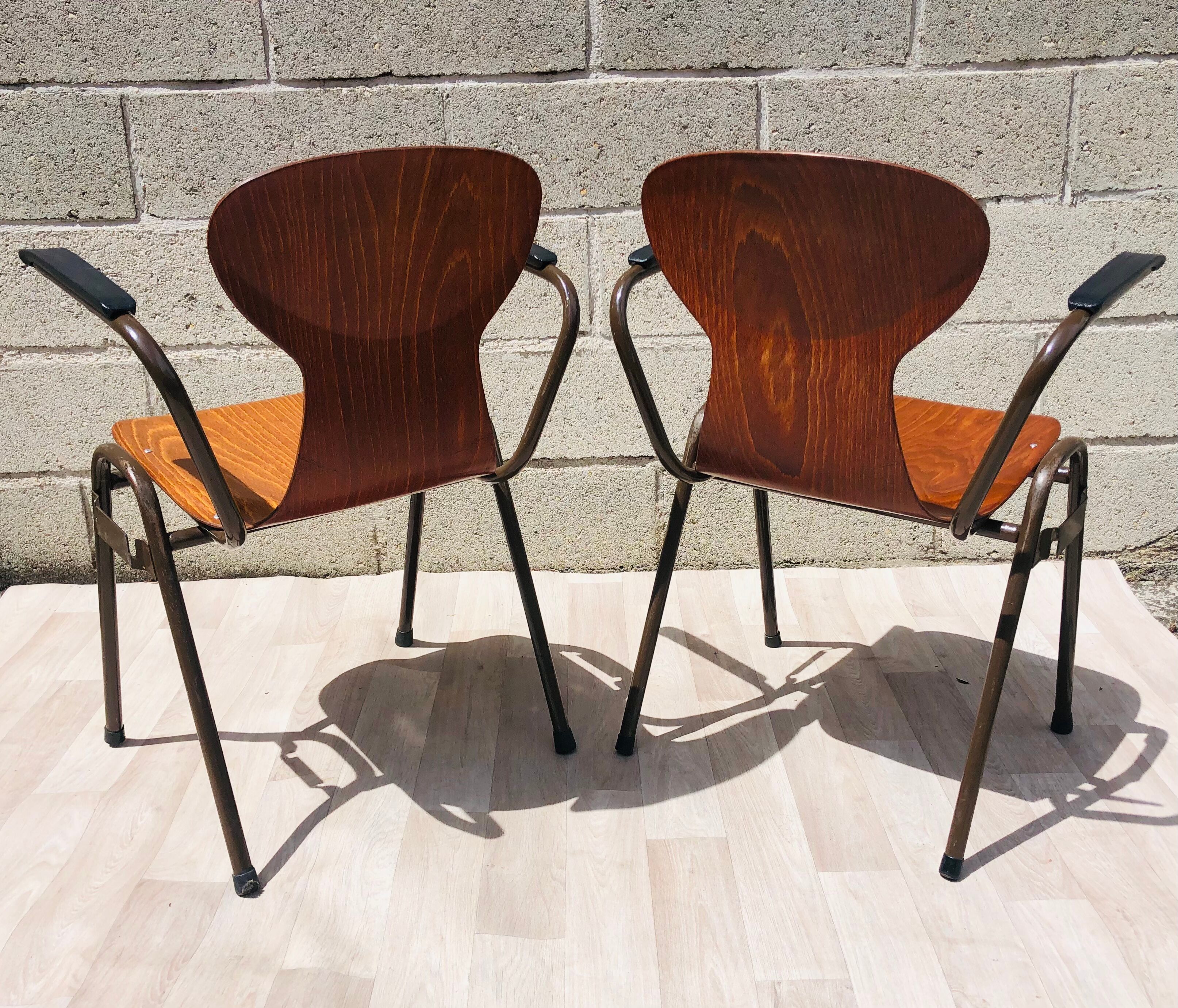 Lot de 4 Fauteuils/ Chaises Eromes Fourmi vintage