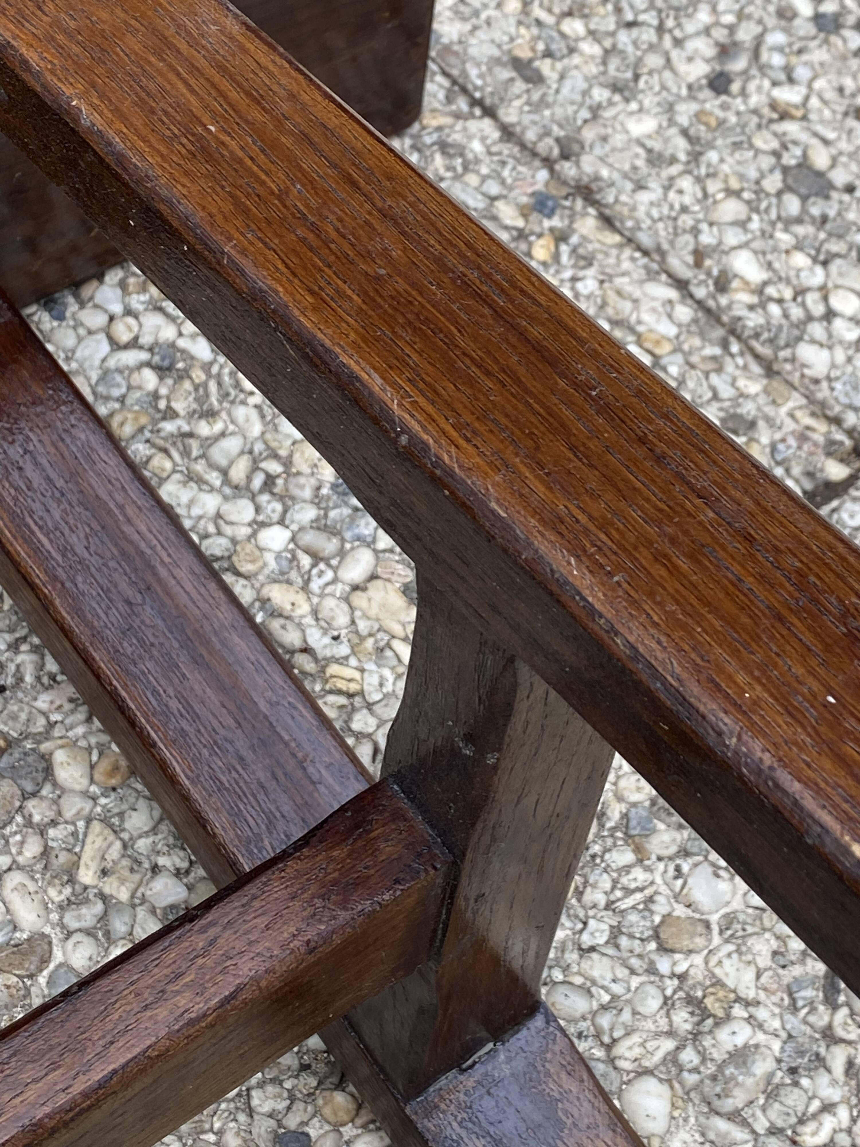Solid oak farmhouse bench 180cm for rustic farmhouse table 1950