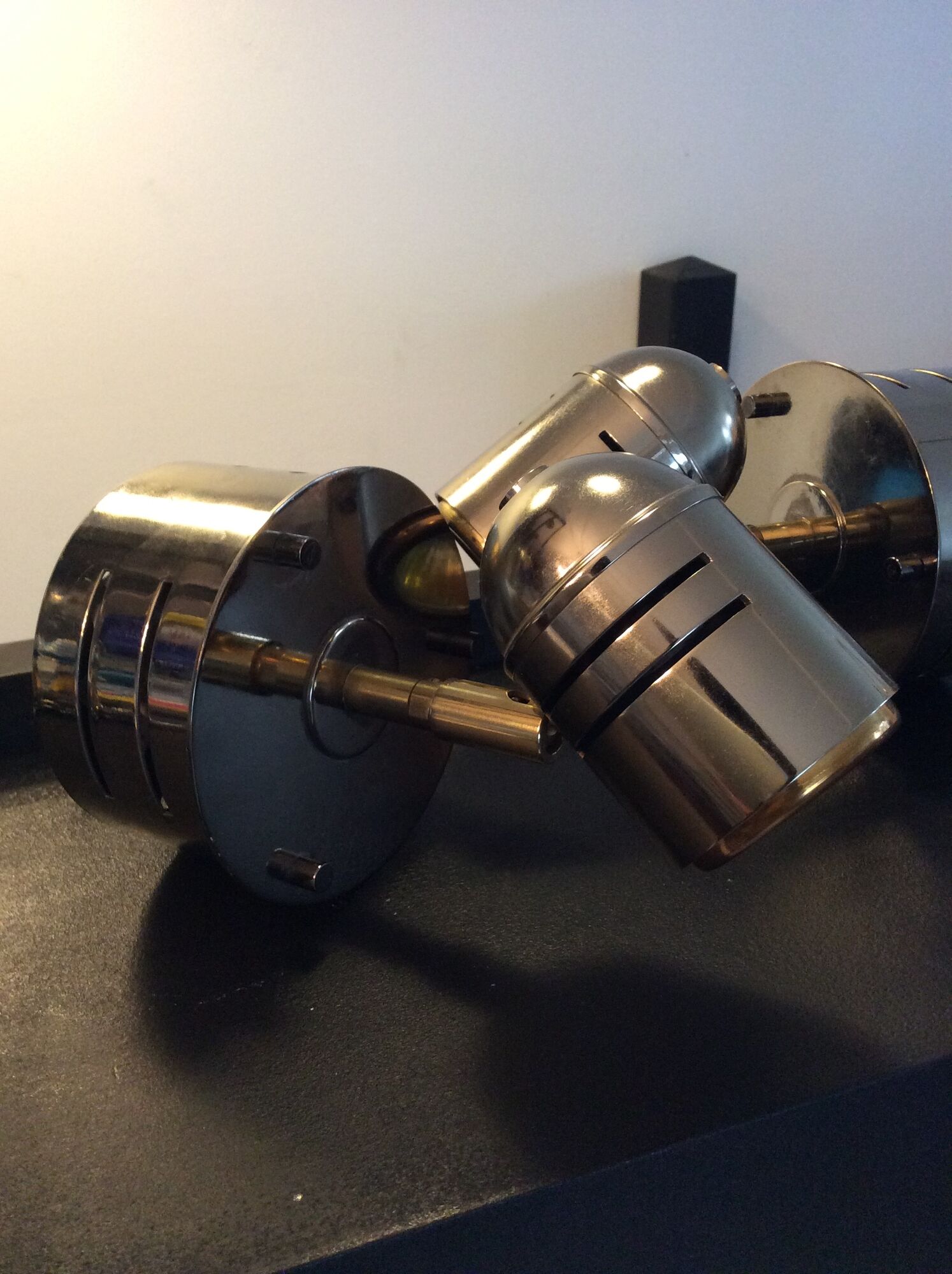 Pair of deknudt sconces in brass and chrome from the 70s