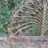 2-seat peacock rattan headboard