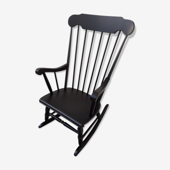 Rocking-chair noire vintage