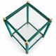 Hollywood Regency Faux Malachite Side Table with Glass Shelves