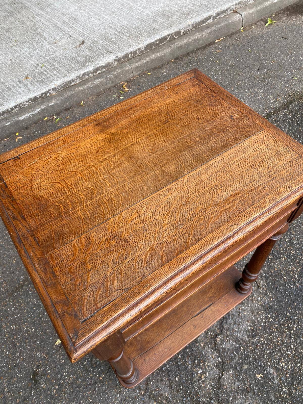 20th-century solid oak dressing table.