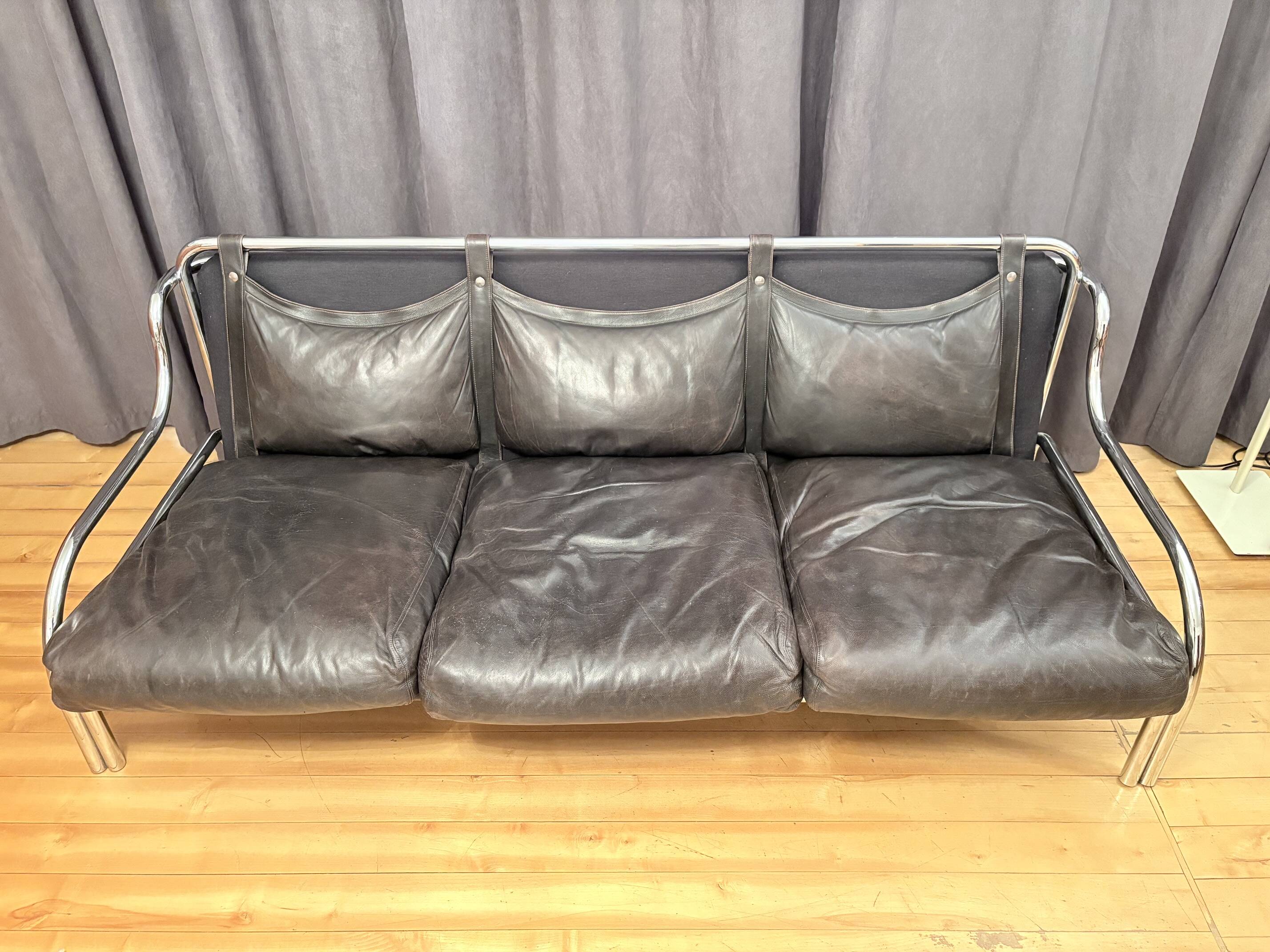 "Stringa" Three-Seater Sofa by Gae Aulenti, Poltronova, Italy, 1960s