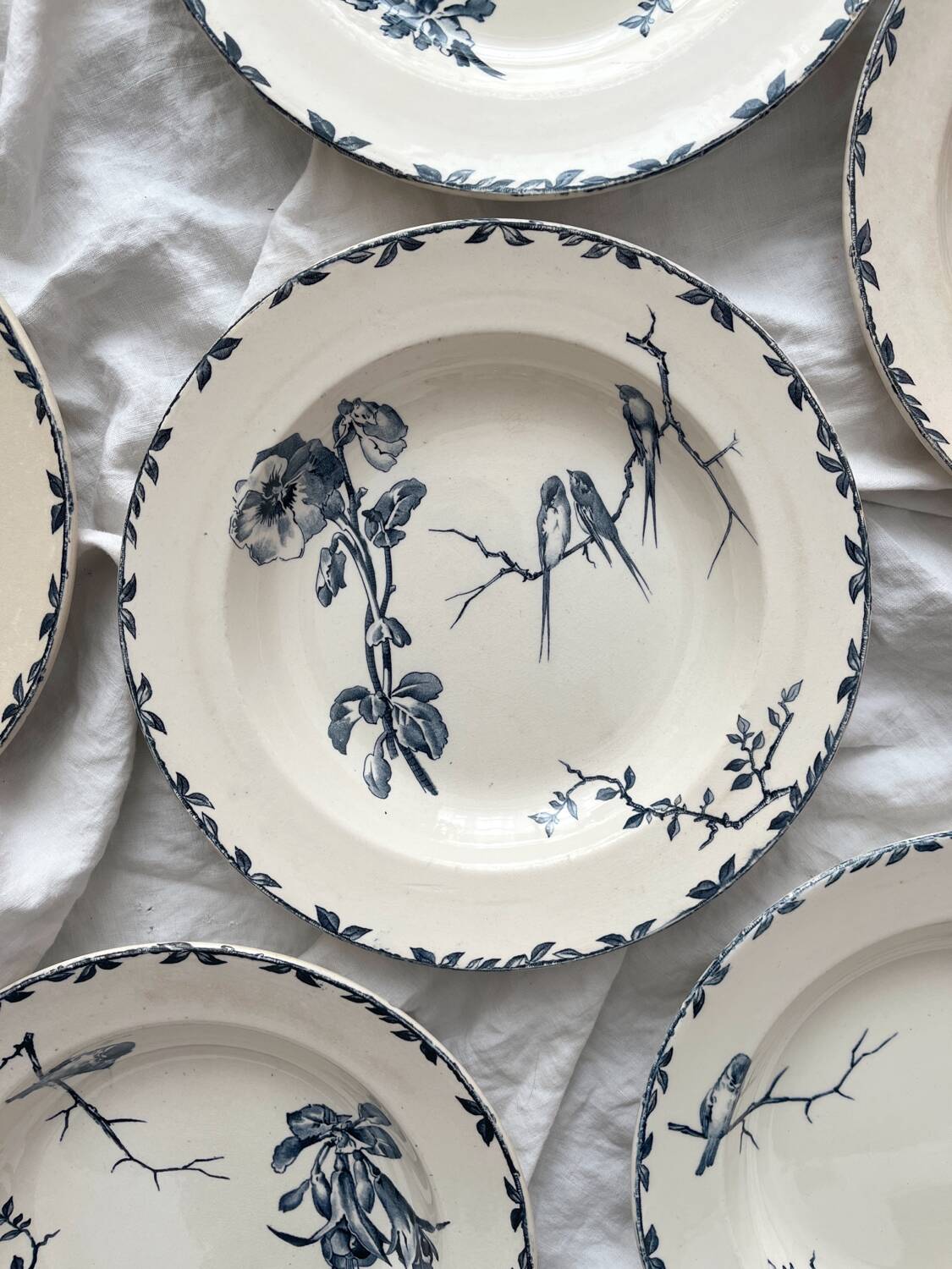 6 “Oxford” ironstone soup plates from Choisy le Roi