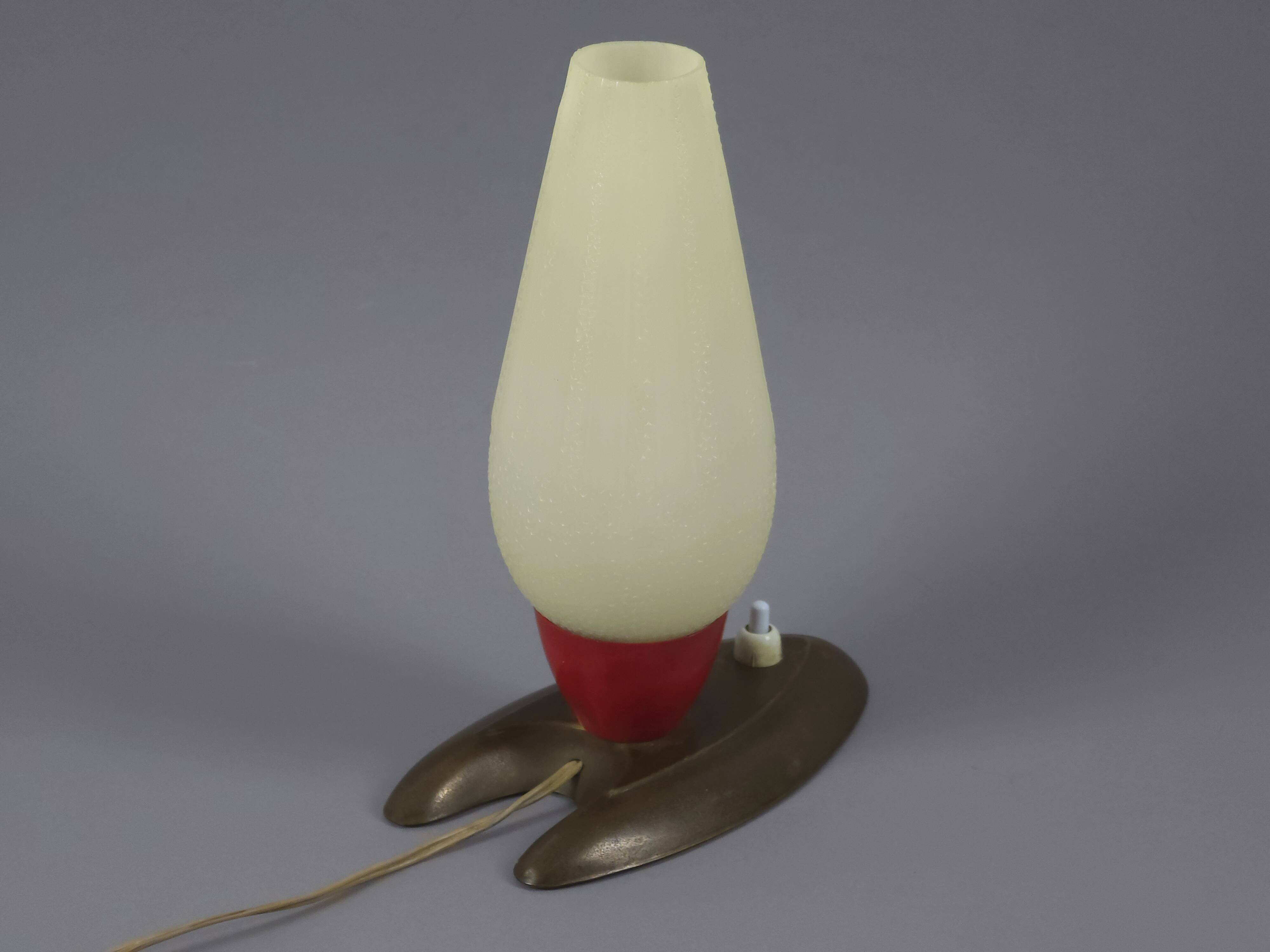 Vintage 1950s Mid Century Modern Bedside Table Light • MCM Atomic Space Age