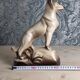 Porcelain shepherd dog, large decorative sculpture.