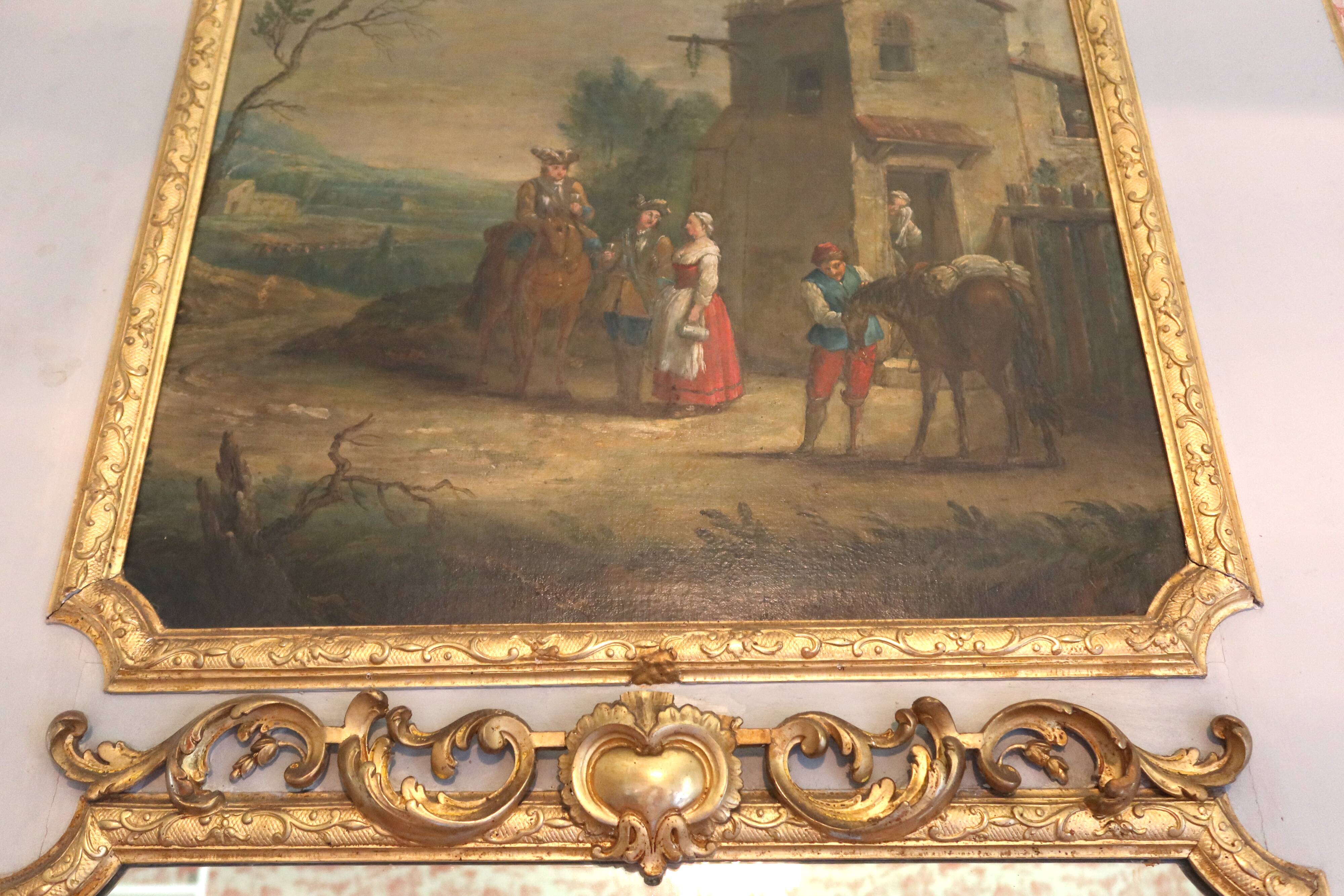 19th century trumeau mirror