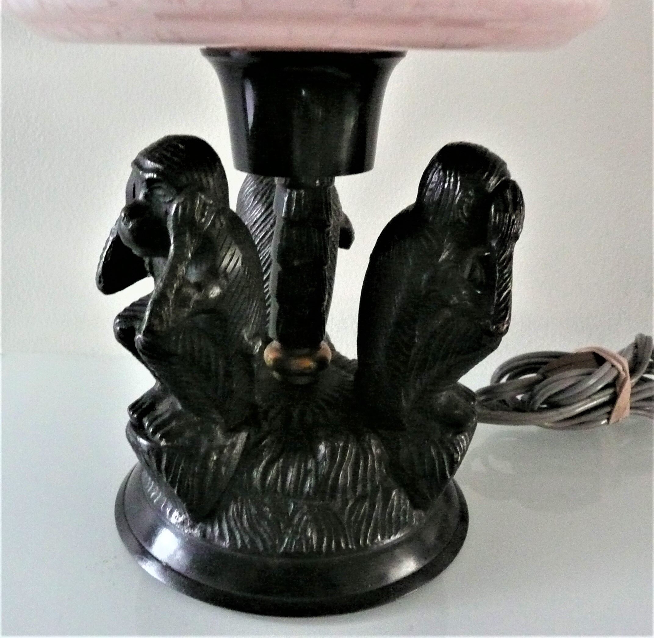 Art deco lamp symbol of the three monkeys