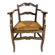 19th century rustic Provencal armchair with straw seat