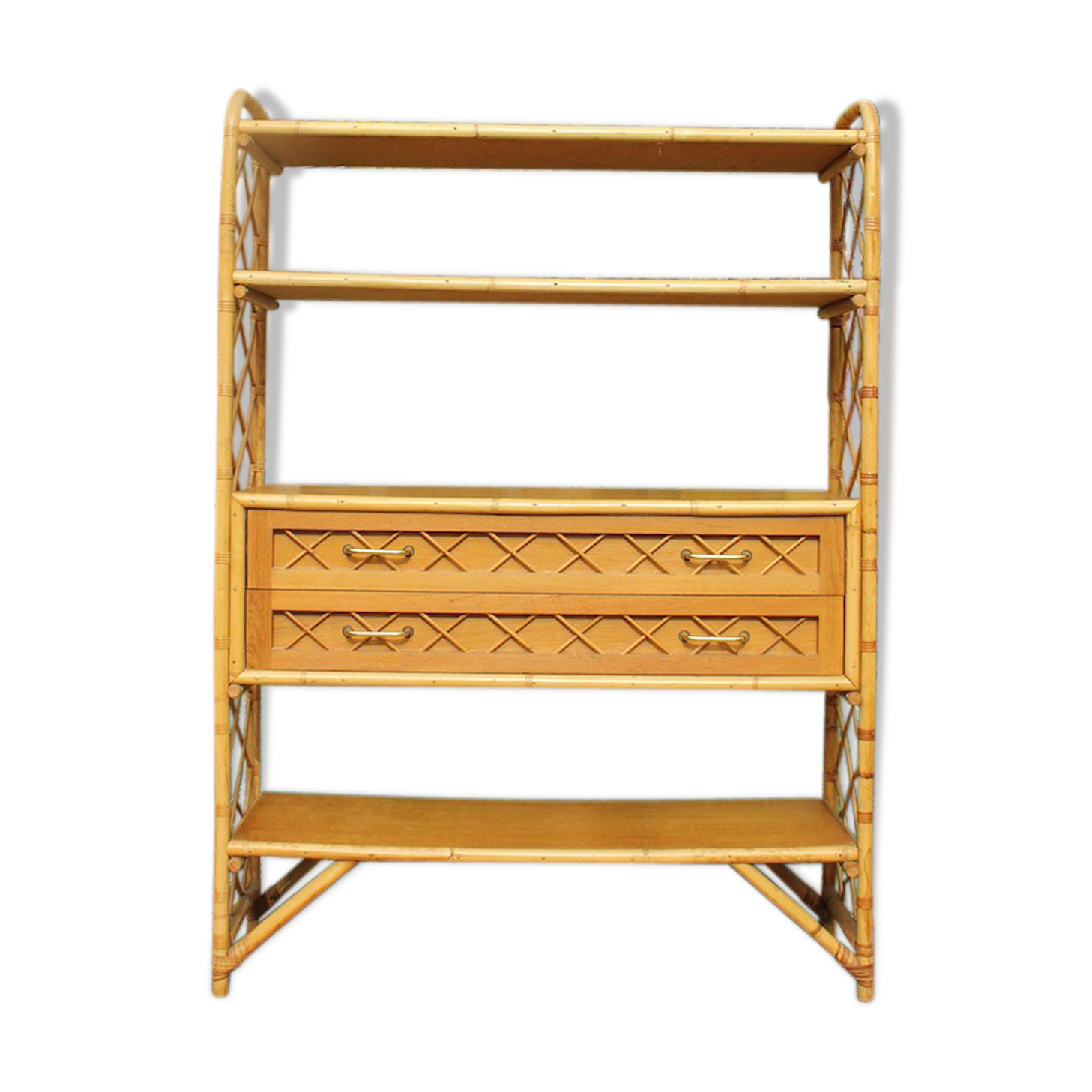 Vintage rattan bookcase