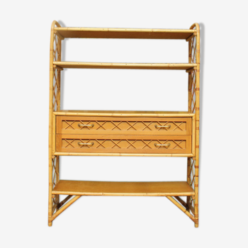 Vintage rattan bookcase