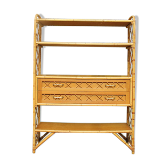 Vintage rattan bookcase