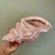 Vintage shell pot cover in pink pearly ceramic