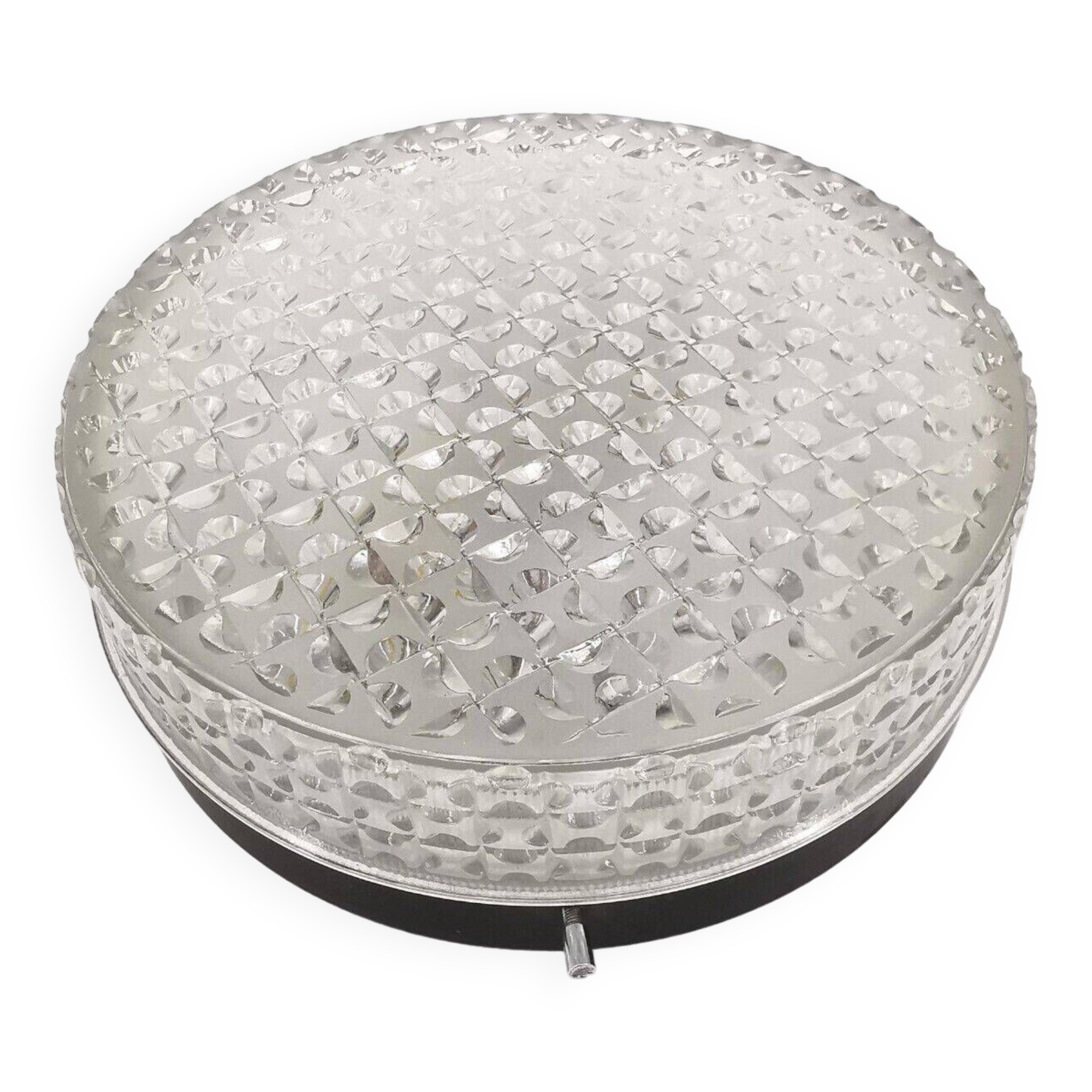 Vintage Swiss Pressed Glass Ceiling Lamp Megal AG
