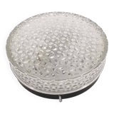 Vintage Swiss Pressed Glass Ceiling Lamp Megal AG