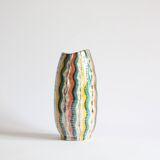 Colorful 1950s vase by Hubert Bequet, Belgium