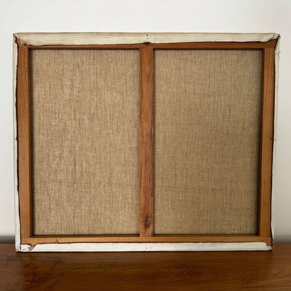 Huile sur toile par Arrabal nature morte au violon et au siphon XXe