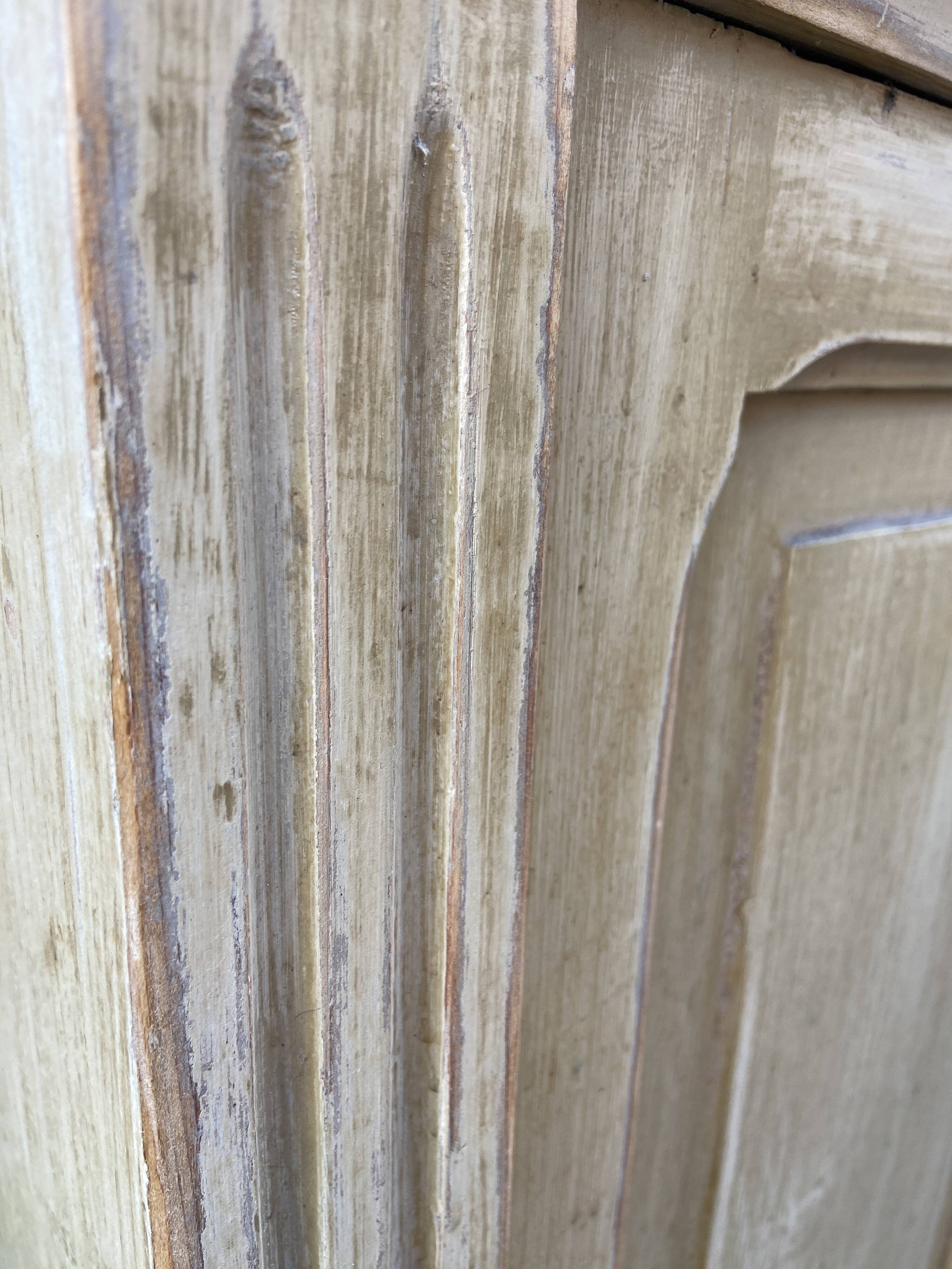 Small rustic alsatian furniture circa 1900 painted fir buffet craft furniture popular art sideboard