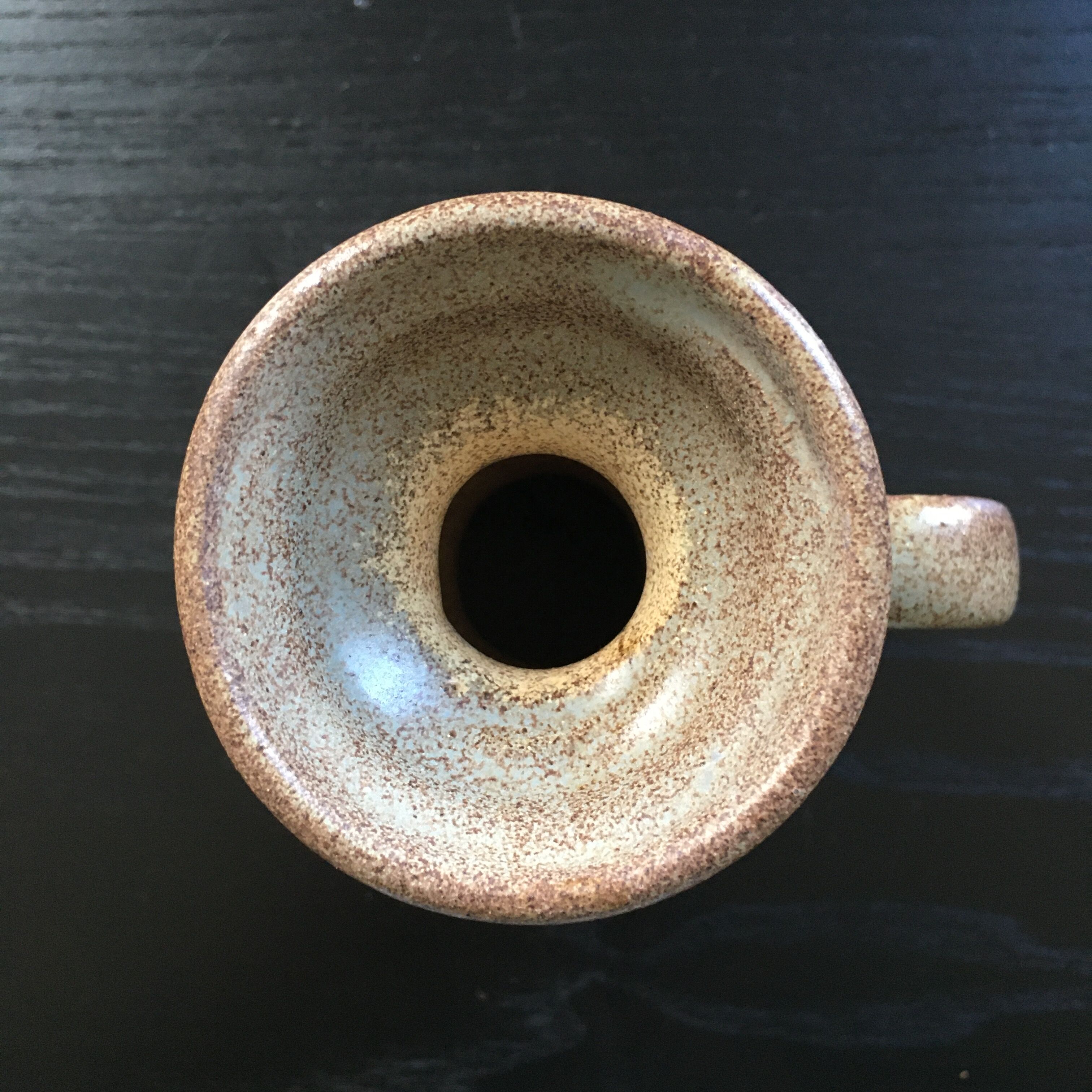 Beige stoneware candle holder