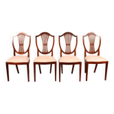 série de 4 chaises en acajou et incrustations - 19° siècle