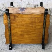 Porte revues vintage en bois et fer forgé circa 1950s