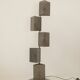Modernist 5-light movable floor lamp in perforated metal, circa 1980