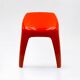 Vintage Stool or Side Table in Vibrant Orange, 1970s
