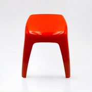 Vintage Stool or Side Table in Vibrant Orange, 1970s