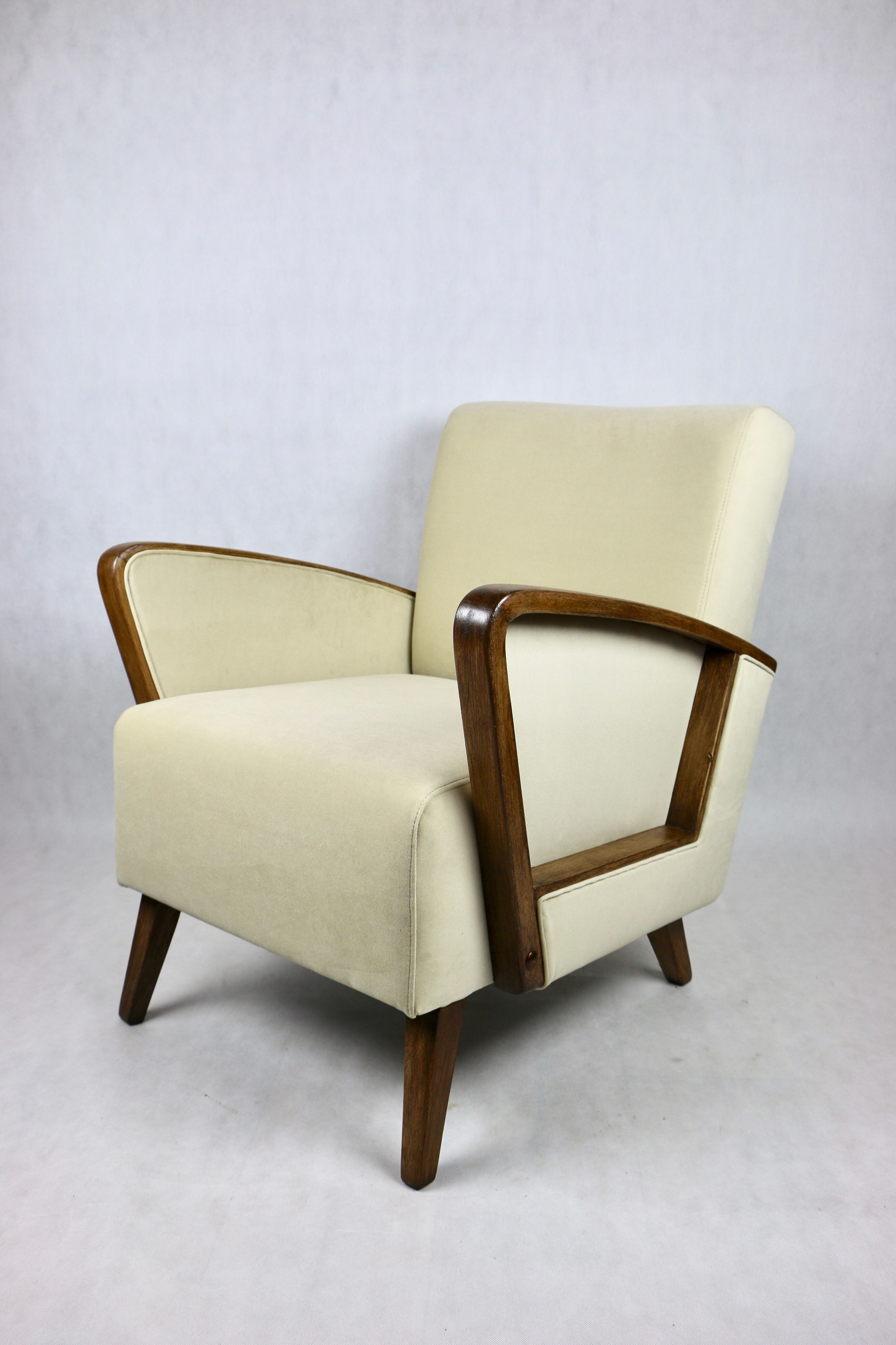 German Art Deco Beige Armchair, 1960s