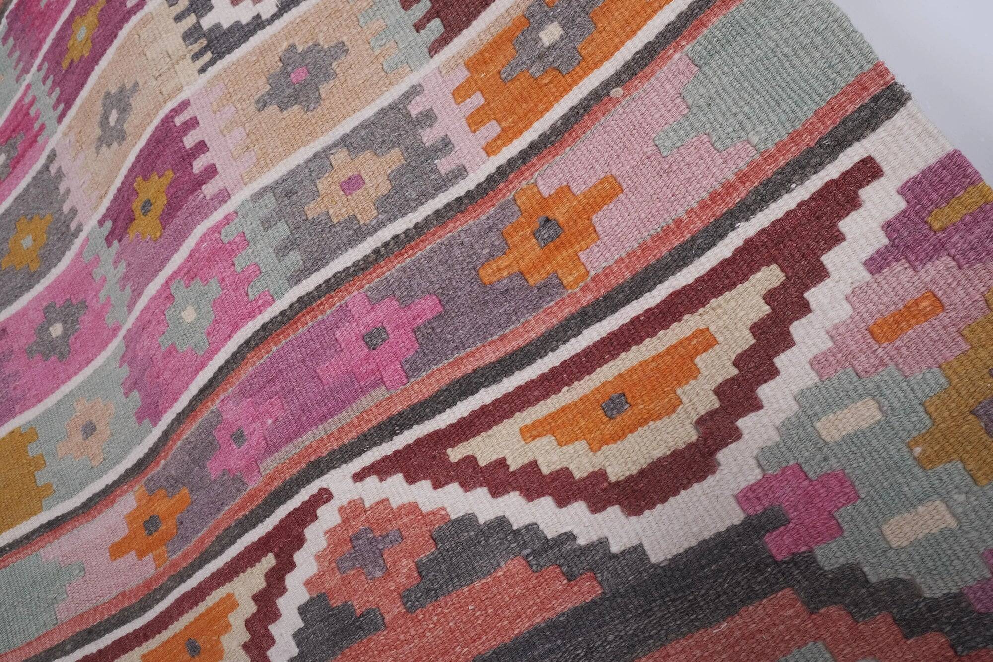 Vintage Turkish hallway rug 74x829 cm