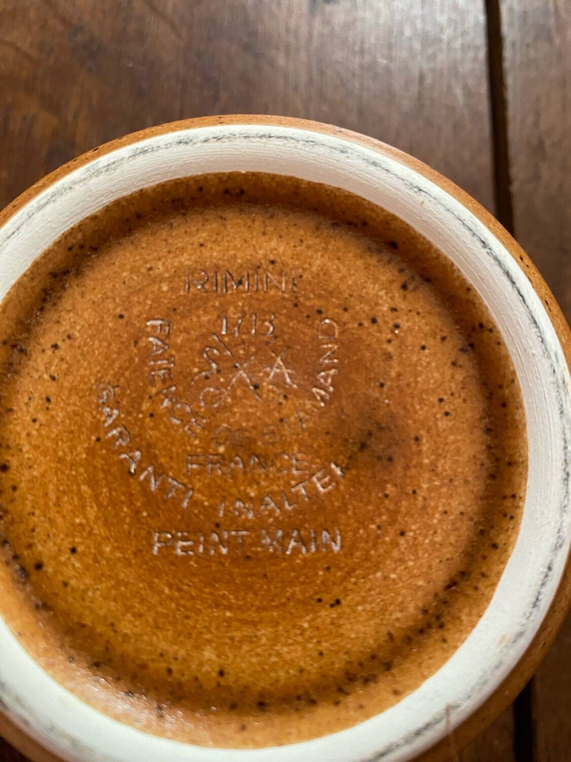 Saint-Amand stoneware sugar bowl, Rimini model.