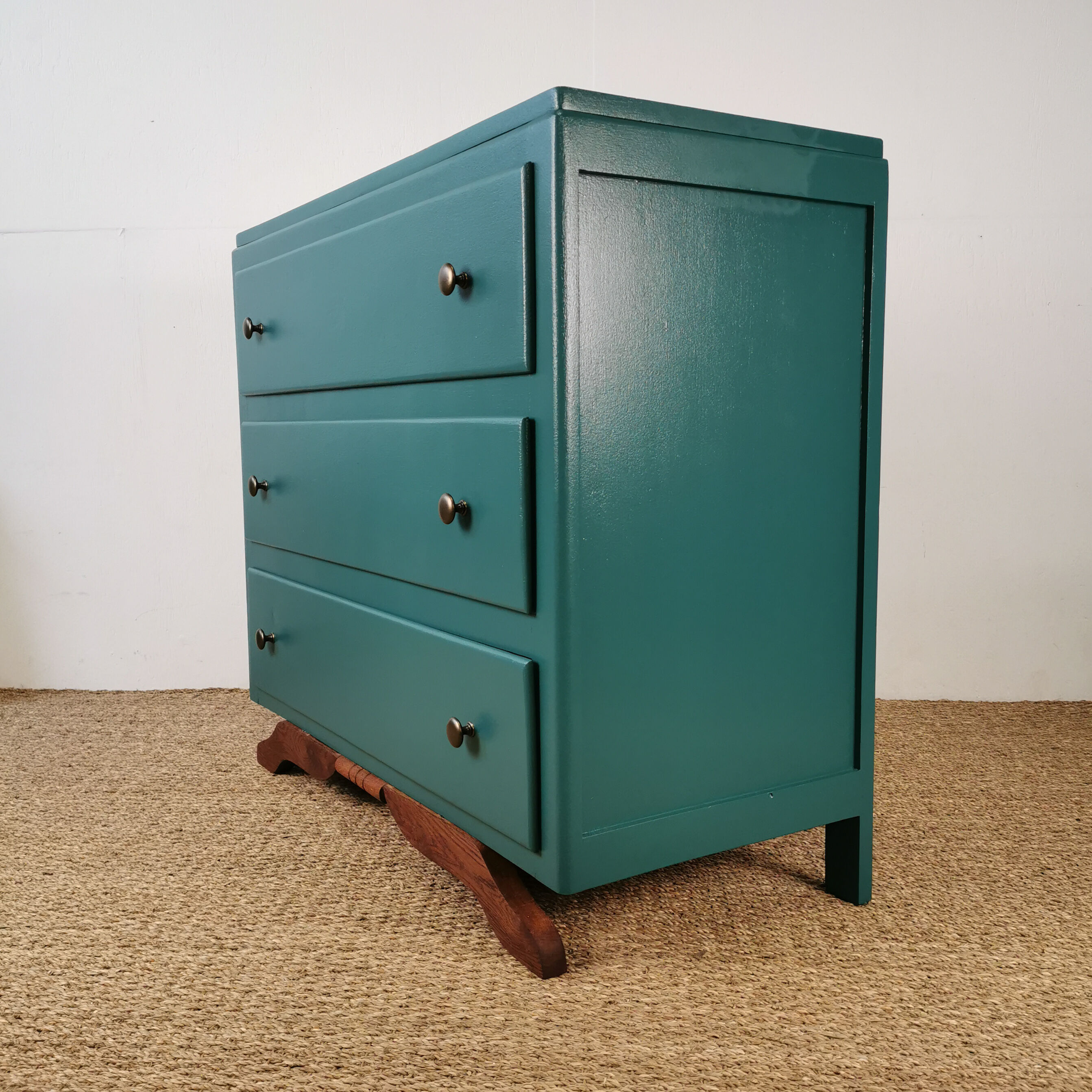 Art deco chest of drawers with mustache feet