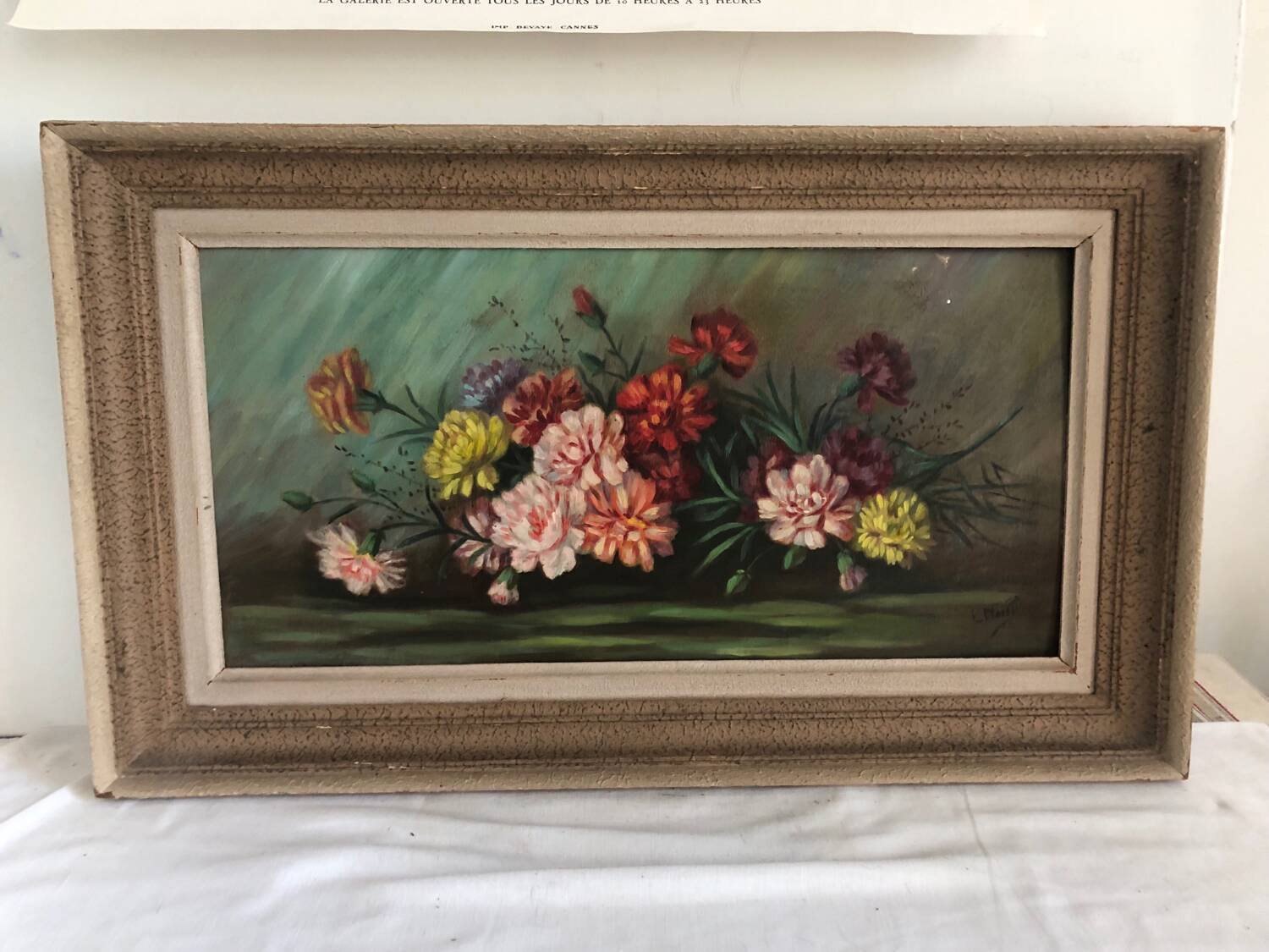 Old oil on panel still life signed