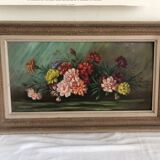 Old oil on panel still life signed