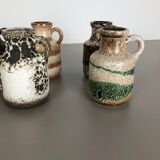 Ensemble de cinq vases Fat Lava « 414-16 » fabriqués par Scheurich, Allemagne